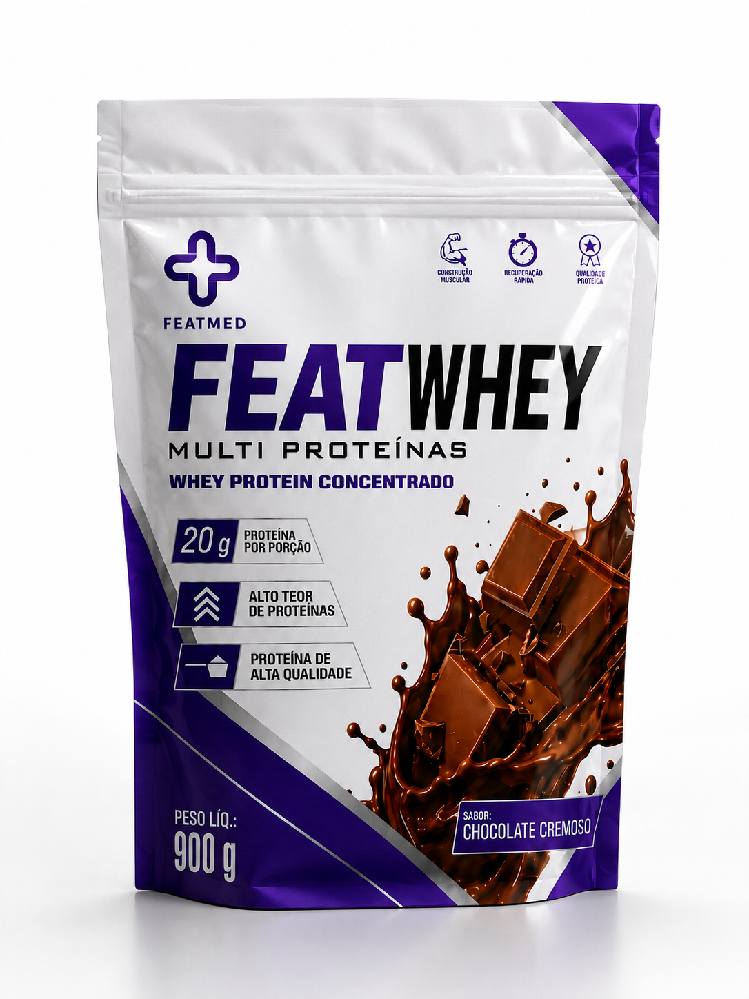 FeatWey Concentrated Whey Protein Chocolate 900g