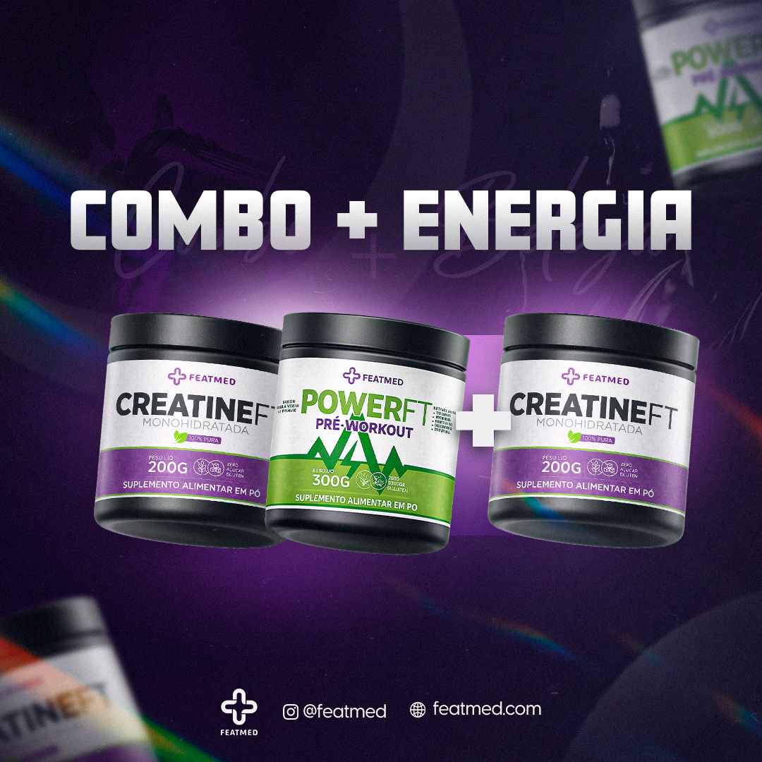 Combo + Energia — 1 Creatina + 1 Pré-treino + GANHE 1 Creatina